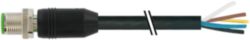 M12 male 0° A-cod. with cable PVC 12x0.14 bk 25m