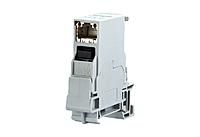 E-DAT Industry terminal rail TS35 + RJ45 field jack insert Cat.6 Class