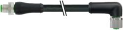 M12 Power male 0° / female 90° K-cod. PUR 5x1.5 bk +drag ch. 1.5m
