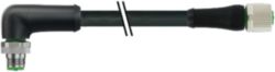 M12 Power male 90° / female 0° K-cod. PUR 5x1.5 bk UL/CSA+drag ch. 3m