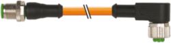 M12 male 0° / M12 female 90° A-cod. PUR 4x0.34 or 20.0m