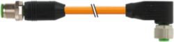 M12 male 0° / M12 female 90° A-cod. PUR 5x0.34 or 15.0m