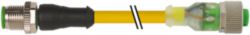 M12 male 0° / M12 female 0° A-cod. LED TPE 4x22AWG ye  0.3m