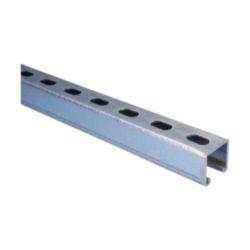 Strut montagerail 41 x 41 x 2,5 mm met slobgaten, RVS, 6 m lang