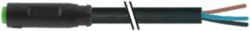 M8 female 0° SnapIn with cable PUR 5x0.25 bk UL 1.5m