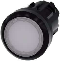 Pushbutton, illuminated, 22 mm, round, plastic, white, button
