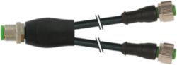 Y-Distributor M12 male / M12 female 0° A-cod. PUR 5x0.34 bk 7m