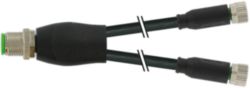 Y-Distributor M12 male / M8 female 0° A-cod. PVC 3x0.34 bk UL/CSA 3m