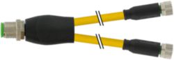 Y-Distributor M12 male / M8 female 0° A-cod. PUR 3x0.25 ye 7.5m
