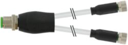 Y-Distributor M12 male / M8 female 0° A-cod. PVC 3x0.25 gy UL/CSA 1.2m
