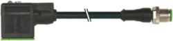 M12 male 0° / MSUD valve plug A-18mm PUR 5x0.34 bk 10m