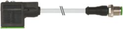 M12 male 0° A-cod. / MSUD valve plug A-18mm PUR 5x0.34 gy UL/CSA+robot