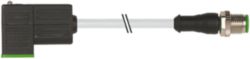 M12 male 0° A-cod. / MSUD valve plug C-8mm PUR 3x0.75 gy 1.2m