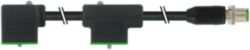 M12 male 0° A-cod. / MSUD double valve CI-9.4mm PUR 4x0.75 bk UL/CSA 3