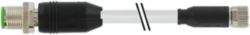 M12 male 0° / M8 female 0° A-cod. shielded PUR 4x0.34 gy 1.9m