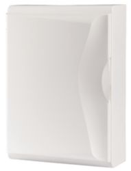 Surface-mount compact distribution board, 2-rows, door white, with bac