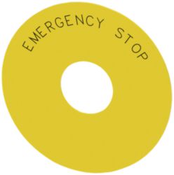 Backing plate round, for emergency stop mushroom pushbutton, yellow: E