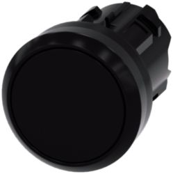 Pushbutton, 22 mm, round, plastic, black, button