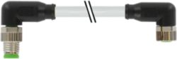 M8 male 90° / M8 female 90° A-cod. PUR 3x0.25 gy UL/CSA+drag 3.0m
