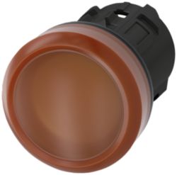 Indicator light, 22 mm, round, plastic, amber, lens, smooth