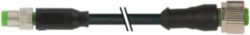 M8 male 0° / M12 female 0° A-cod. PVC 3x0.25 bk UL/CSA 2m